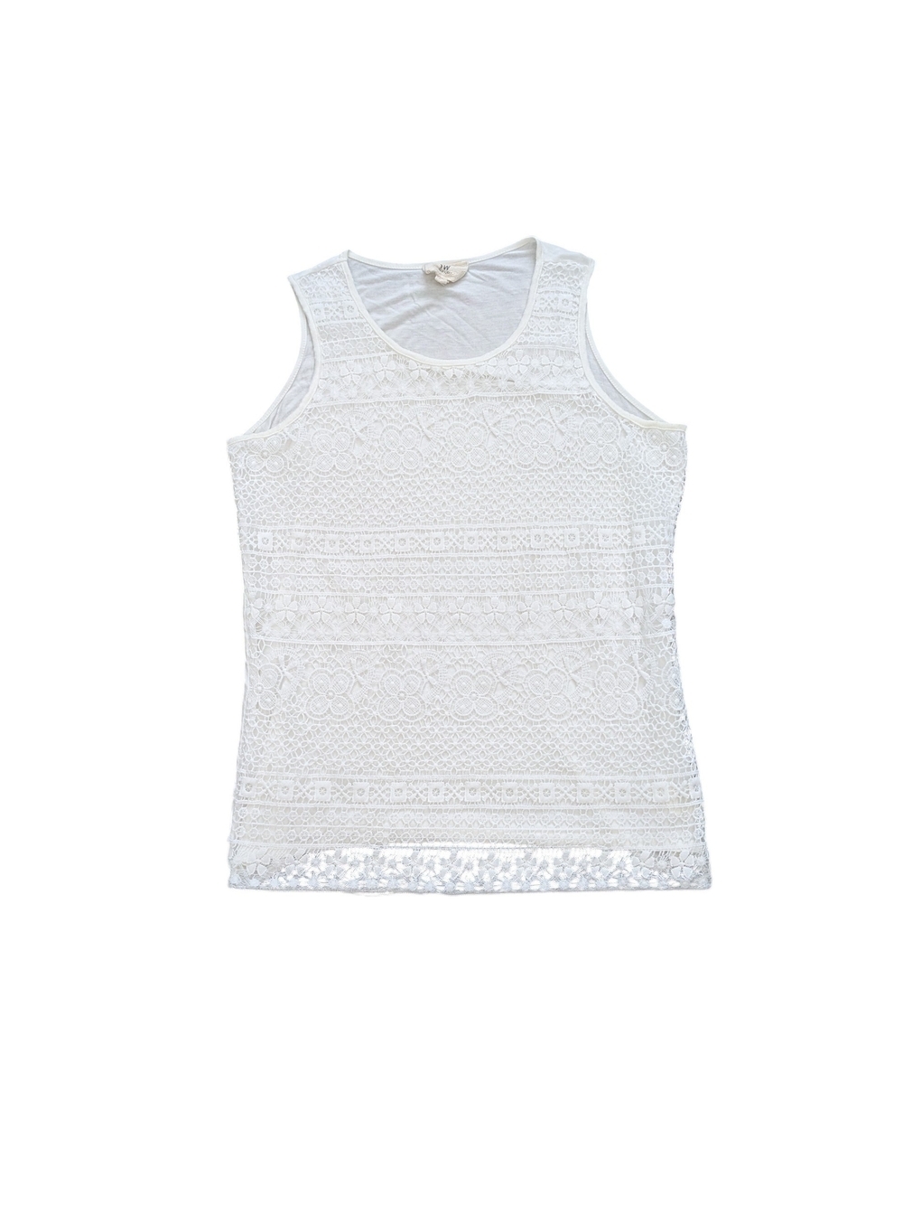 White Lace Sleeveless Tank Top Size M